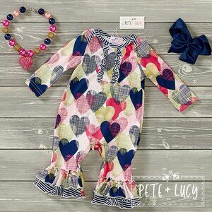 Geo Hearts Romper